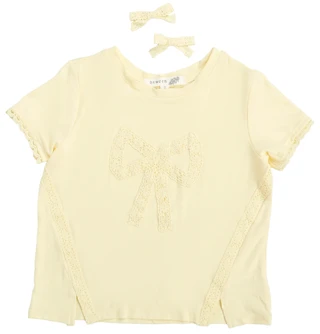 Thumbnail 1: B TWEEN Big Girls Short Sleeve Bow Lace Tee 