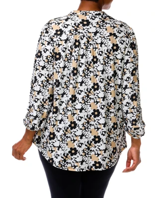 Thumbnail 2: Cocomo Women's Plus 3/4 Sleeve Split Neck Top 