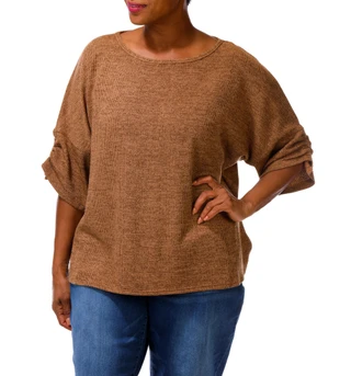 Thumbnail 2: MAX STUDIO Women's Cinched Sleeve Top  