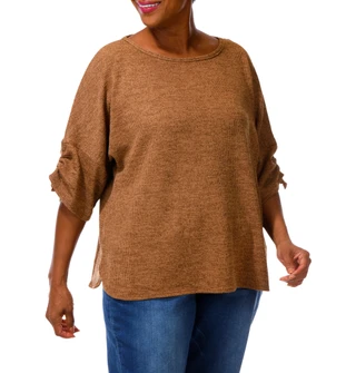 Thumbnail 1: MAX STUDIO Women's Cinched Sleeve Top  