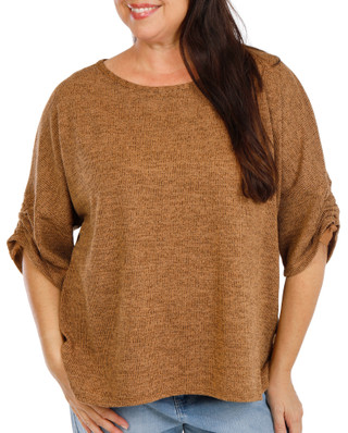 Thumbnail 1: MAX STUDIO Women's Plus Cinched Sleeve Top  