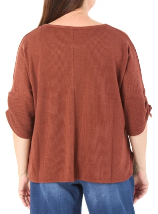 Thumbnail 3: MAX STUDIO Women's Plus Cinched Sleeve Top  