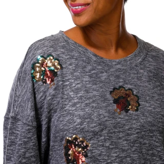 Thumbnail 4: Tru Self Women's Plus Sequins Turkey Top  