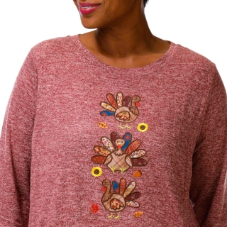 Thumbnail 4: Tru Self Women's Plus Harvest Turkey Top  