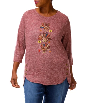 Thumbnail 5: Tru Self Women's Plus Harvest Turkey Top  