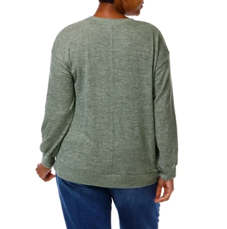 Thumbnail 2: Anneliese Women's Plus Solid Lace Knit Top 