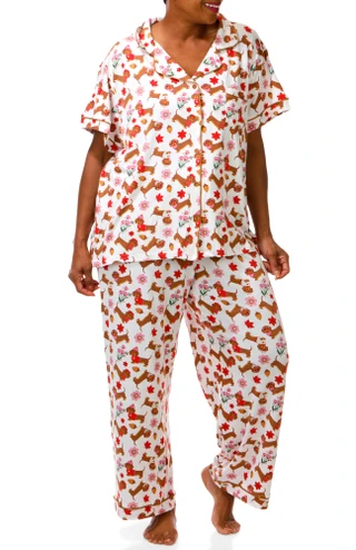Thumbnail 1: Haute Dreamz Women's Plus 2 Pc Pajama Pants Set 