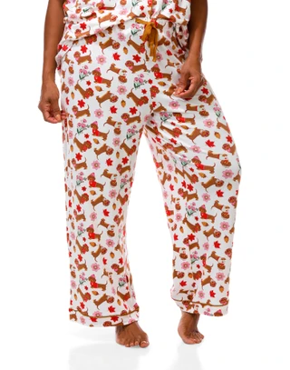 Thumbnail 5: Haute Dreamz Women's Plus 2 Pc Pajama Pants Set 