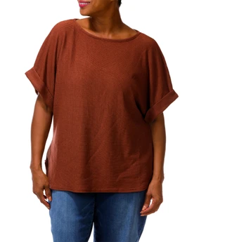Thumbnail 2: MAX STUDIO Women's Plus Short Sleeve Rib Top 