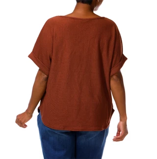 Thumbnail 4: MAX STUDIO Women's Plus Short Sleeve Rib Top 