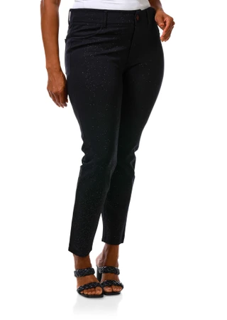 Thumbnail 3: SEVEN7 Women's Plus Sparkly High Rise Skinny Pants  