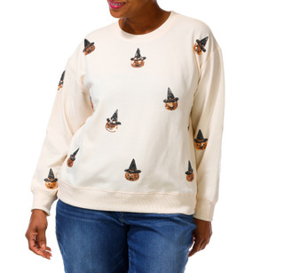 Thumbnail 2: Marled Women's Plus Halloween Pumpkin Sweatshirt  
