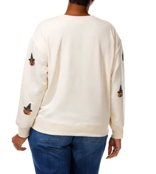 Thumbnail 3: Marled Women's Plus Halloween Pumpkin Sweatshirt  