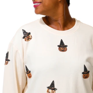 Thumbnail 4: Marled Women's Plus Halloween Pumpkin Sweatshirt  