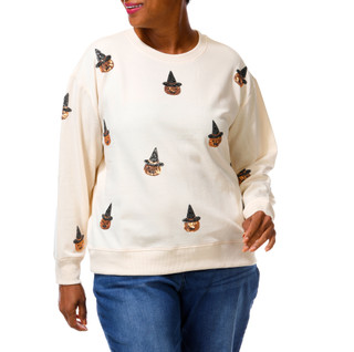 Thumbnail 1: Marled Women's Plus Halloween Pumpkin Sweatshirt  
