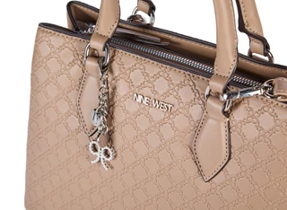 Thumbnail 3: NINE WEST Lattice Embossed 2 Section Zip Cross Body with Strap & Bling 