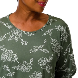 Thumbnail 2: BOBEAU Women's Plus 3/4 Sleeve Flare Hem Top 