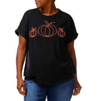 Thumbnail 4: Magical Season Women's Plus Pumpkin Top  