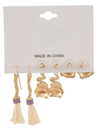 Thumbnail 2: Nicole Miller 3 Pr Cat, Cauldron & Broom Halloween Earrings Set 