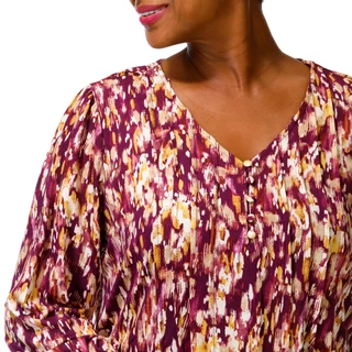 Thumbnail 2: Ava & Grace Women's Plus Quarter Button Top  