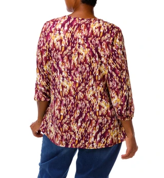 Thumbnail 3: Ava & Grace Women's Plus Quarter Button Top  