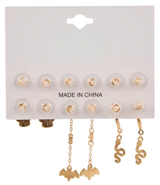 Thumbnail 2: Nicole Miller 6 Pr Halloween Stud & Dangle Earrings Set 