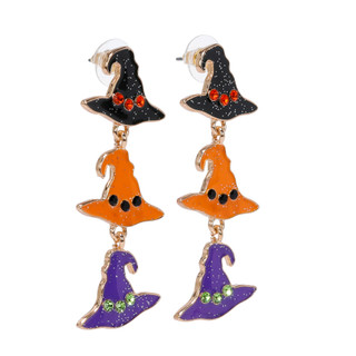 Thumbnail 2: Nicole Miller Halloween Witch's Hats Dangle Earrings 