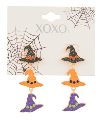 Thumbnail 1: Nicole Miller Halloween Witch's Hats Dangle Earrings 