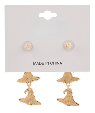 Thumbnail 3: Nicole Miller Halloween Witch's Hats Dangle Earrings 