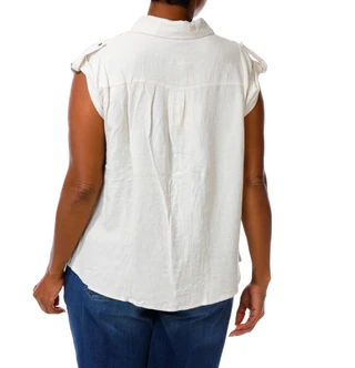 Thumbnail 2: La Reyna Women's Plus Short Sleeve Embroidered Collared Top 
