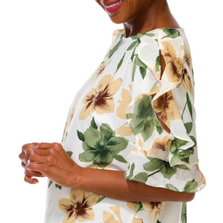 Thumbnail 2: Sara Michele Women's Plus Flutter Sleeve Blouse 