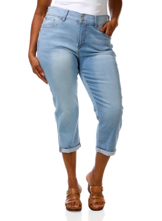 Thumbnail 2: Curve Appeal Women's Plus Crop Jeans 