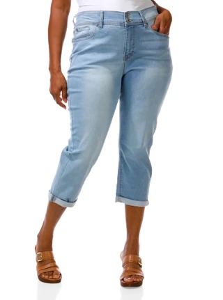 Thumbnail 1: Curve Appeal Women's Plus Crop Jeans 