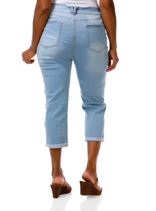 Thumbnail 4: Curve Appeal Women's Plus Crop Jeans 