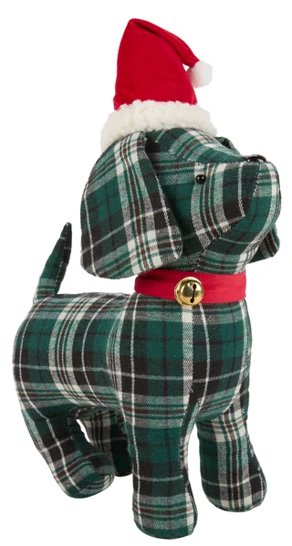 Thumbnail 2: Magical Season 17 in Christmas Plaid Dog with Bell in Santa Hat Decor 