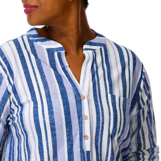 Thumbnail 4: Joie De Vivre Women's Plus Quarter Button Top  