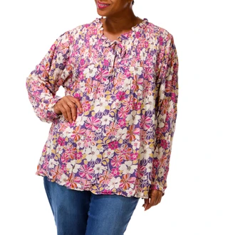 Thumbnail 4: Hayden LA Women's Plus Long Sleeve Tie Front Blouse 