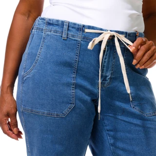 Thumbnail 4: Royalty For ME Women's Plus Drawstring Jeans 