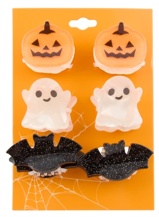 Thumbnail 1: 6 Pc Halloween Themed Mini Claw Hair Clip Set 
