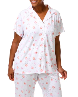 Thumbnail 3: Laura Ashley Women's Plus 2 Pc Pajama Pants Set 