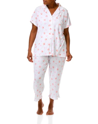 Thumbnail 5: Laura Ashley Women's Plus 2 Pc Pajama Pants Set 