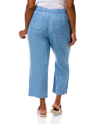 Thumbnail 4: Workshop Republic Clothing Women's Plus Tencel Tie Waist Pants 