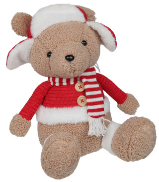 Thumbnail 1: Magical Season 14 in Christmas Bear in Trapper Hat, Sweater & Scarf Decor 