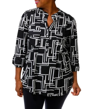 Thumbnail 2: Cocomo Women's Plus 3/4 Sleeve Front Pleat Top 
