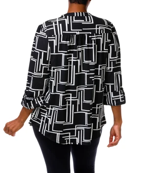 Thumbnail 3: Cocomo Women's Plus 3/4 Sleeve Front Pleat Top 