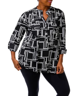 Thumbnail 1: Cocomo Women's Plus 3/4 Sleeve Front Pleat Top 