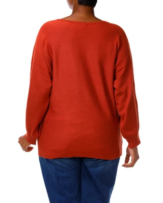 Thumbnail 2: ADRIENNE VITTADINI Women's Plus Thankful Knit Top 