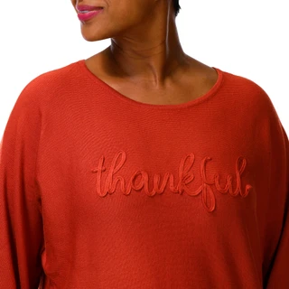 Thumbnail 3: ADRIENNE VITTADINI Women's Plus Thankful Knit Top 