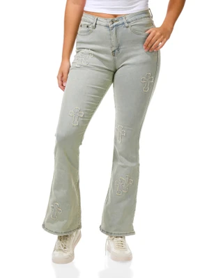 Thumbnail 1: Celebrity Ace Juniors Flare Leg Retro Jeans 