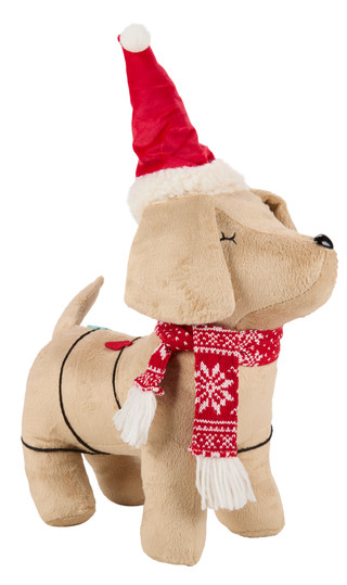 Thumbnail 2: Magical Season 14 in Christmas Dog Wrapped in Lights with Santa Hat Decor 